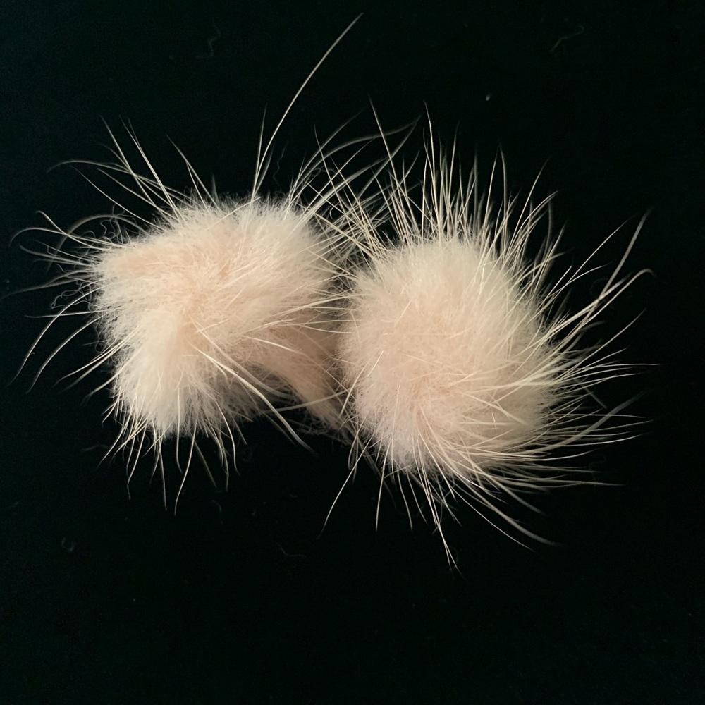 Vintage Pink Mink Stud Earrings
